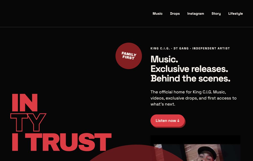 King C.I.G. In Ty I Trust website